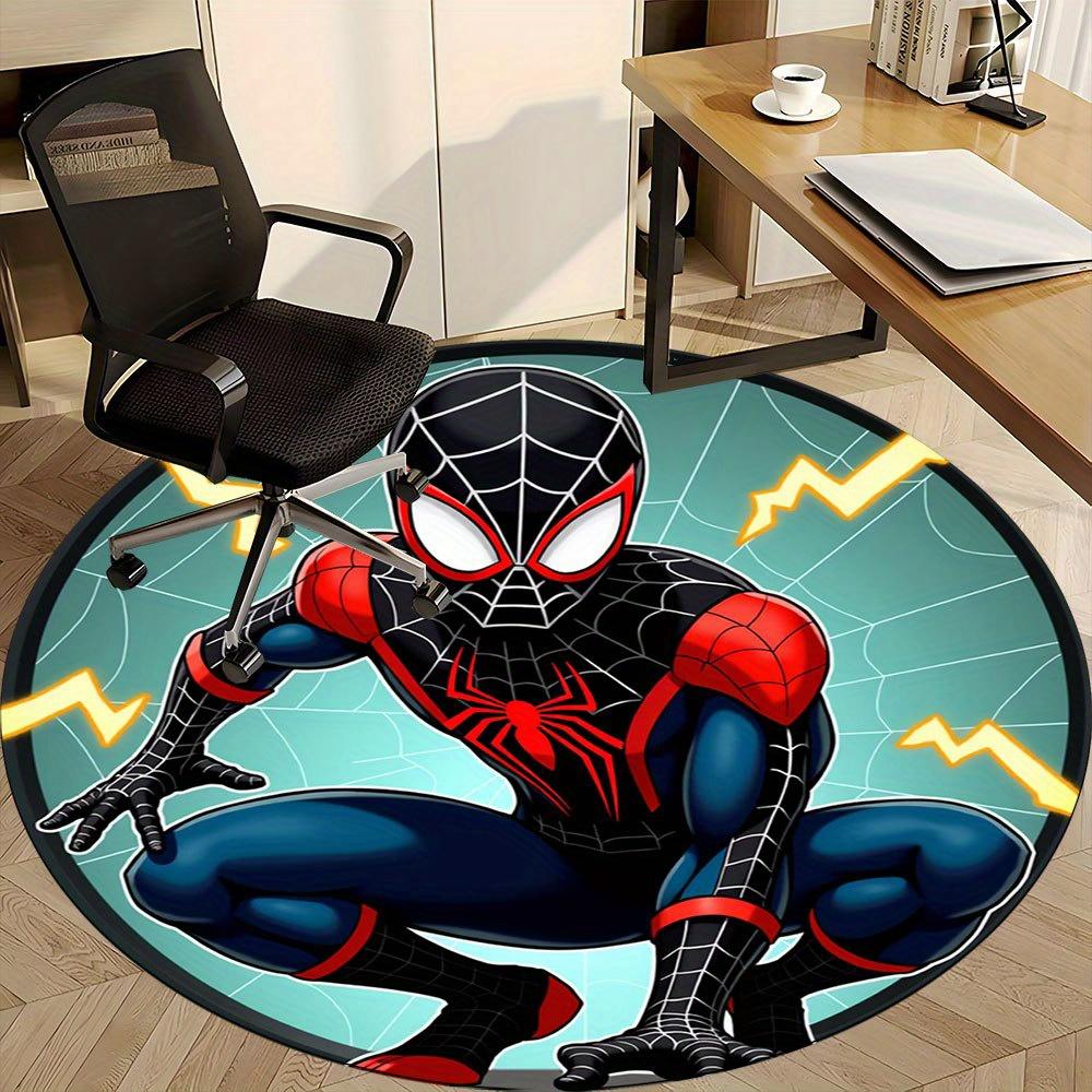 

1pc Spider-Man Miles Morales Inspired Round Rug - Office Carpet, Non-Slip Mat for Under Chair, Cartoon Design Decor for Bedroom or Living Room, Home D 80cm by 80cm