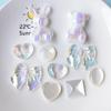 Iridescent Crystal Bear-Rabbit Clog Buckle: Cute Detachable Cartoon Shoe Decoration