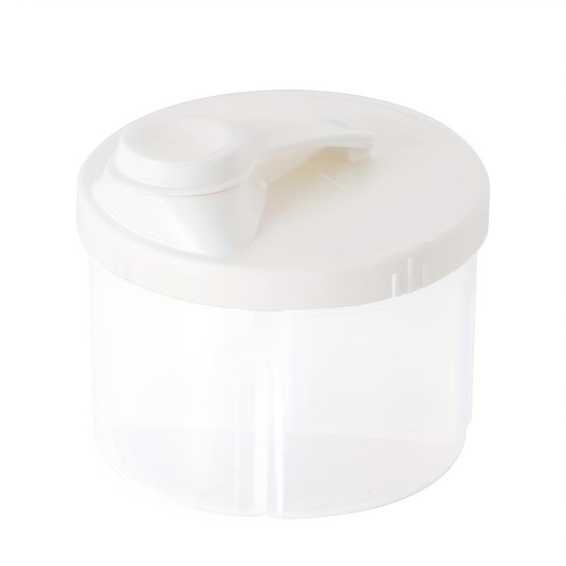 

4-Compartment Rotating Milk Powder Dispenser, Portable & Easy to Clean for Travel & Daily Use светло-серый