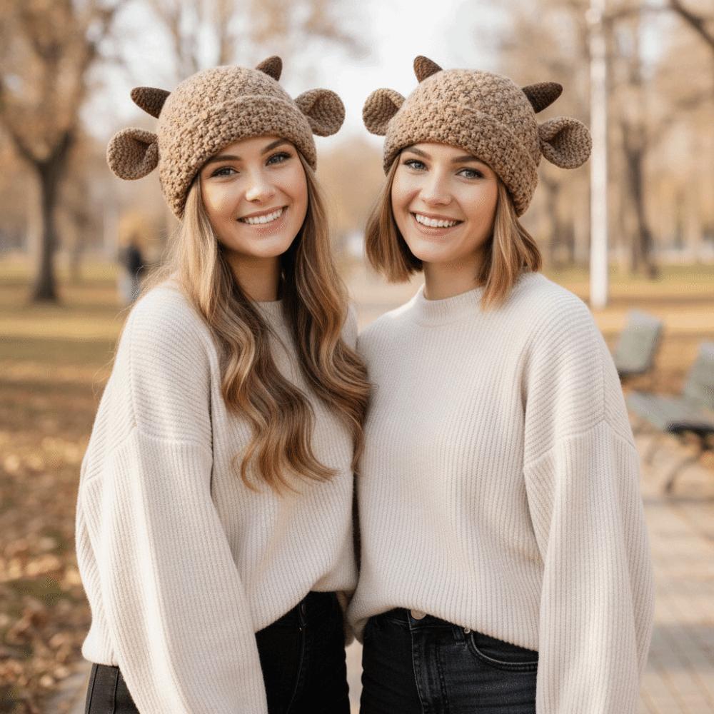 Keeping Warm Pullover Hat Cute Ear Women's Hat Cute Beanies Cap Winter