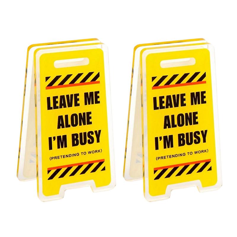 Desk Decoration ‘Leave Me Alone, I'm Busy’ - Humorous Office Decoration Humour Gifts For Men And Women Room Decorations