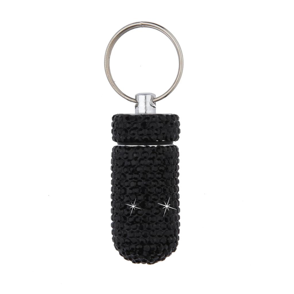 Bling Pill Container Portable Pill Bottle Case Waterproof Travel Medicine Box Crystal Mini Pill Holder Storage With Keychain