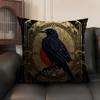 Federa per Cuscino Corvo Nero Vintage Lino Naturale Tessuto Biologico Stampa Double-Sided Divano Arredamento per la Casa Federa per Cuscino Regalo