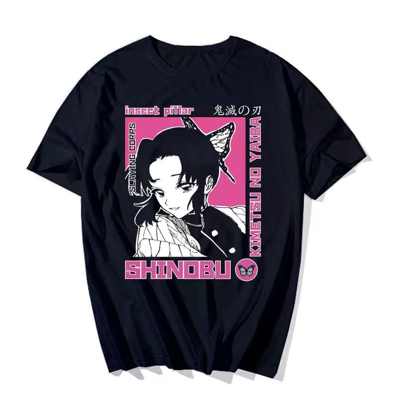 

Sunman Ghost Destroying Blade Tanjiro Your Beans Summer Black Men s T-Shirt Cartoon Print Short Sleeve Streetwear S