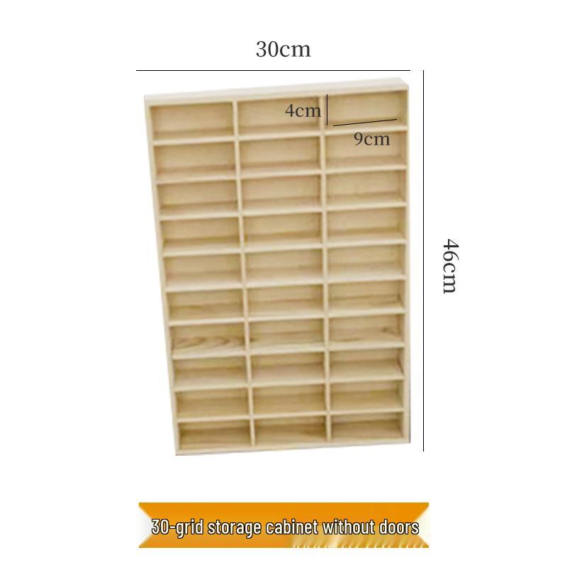 In-Stock Wall-Mounted Solid Wood Toy Rack: Multi-Grid Car Storage & Figurine Display