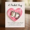 Cat Memorial Pocket Hug with Inspirational Card Emotional Support Love Heart Shaped Cat Pocket Token Decoration Cat Owners Keepsake Gift