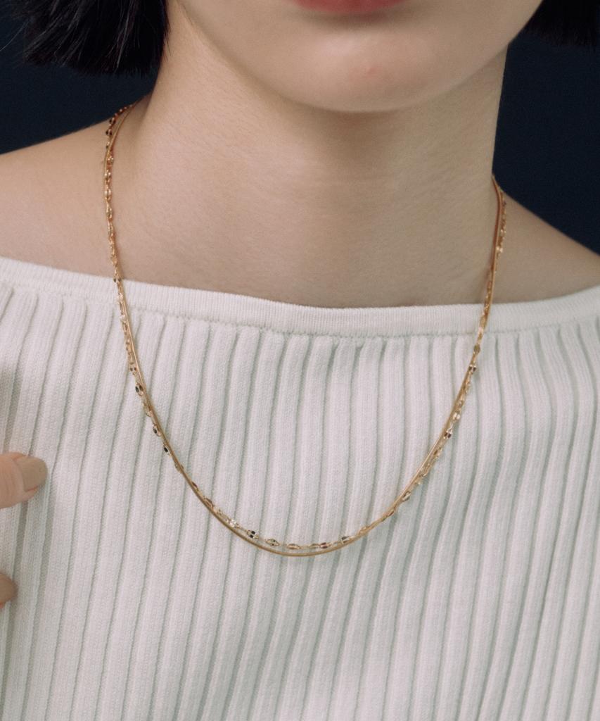 Novice Tokyo Petal & Round Chain Necklace [Stainless] / Gold