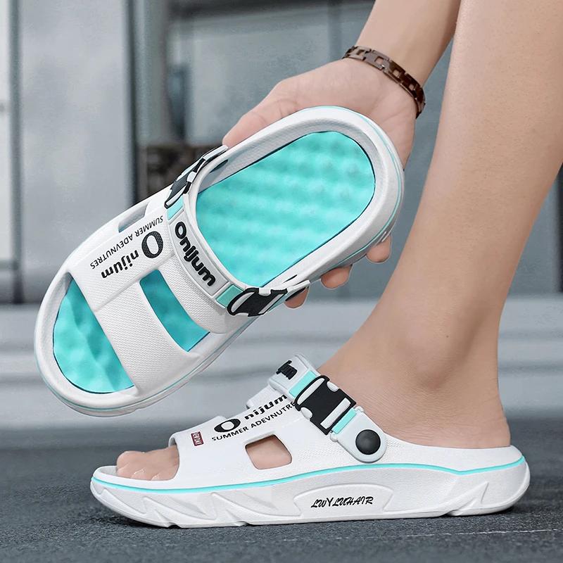 Pantoufles de massage d'été pour hommes, sandales d'intérieur et d'extérieur, sandales de plage confortables et souples, sabots, chaussures décontractées pour hommes et femmes, pantoufles de maison