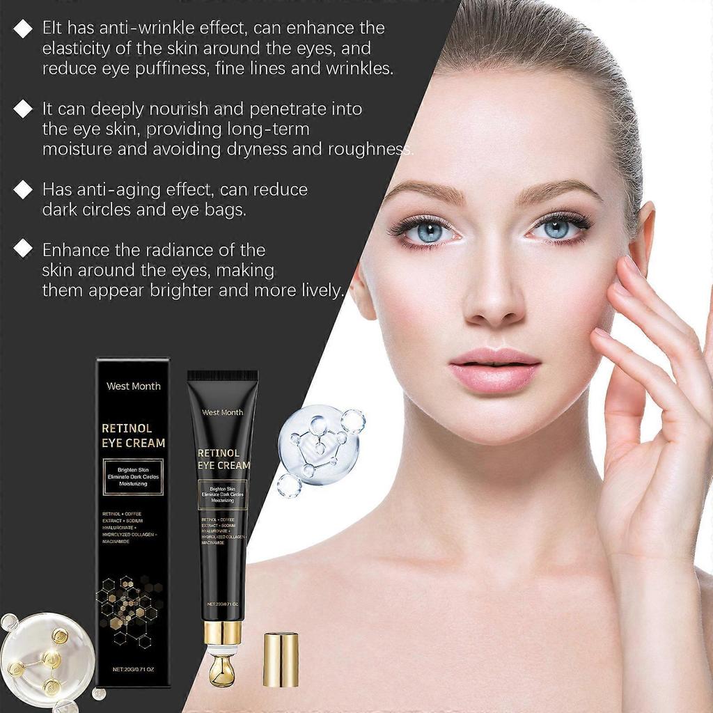 Retinol eye cream, firming and moisturizing eye cream, anti-wrinkle eye cream to combat dark circles