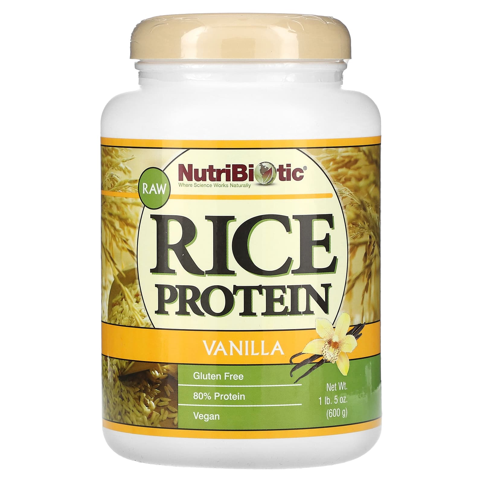 

NutriBiotic, Rice Protein, Vanilla, 1 lb 5 oz (600 g)