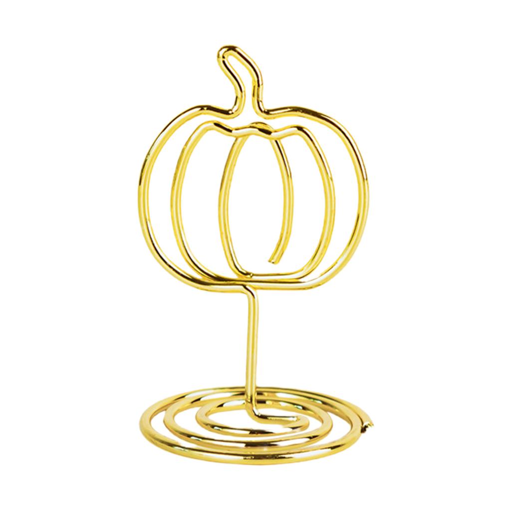 10Pcs Pumpkin Shape Metal Note Holder Table Number Stand Picture Holders For Thanksgiving Fall Harvest Party Decoration