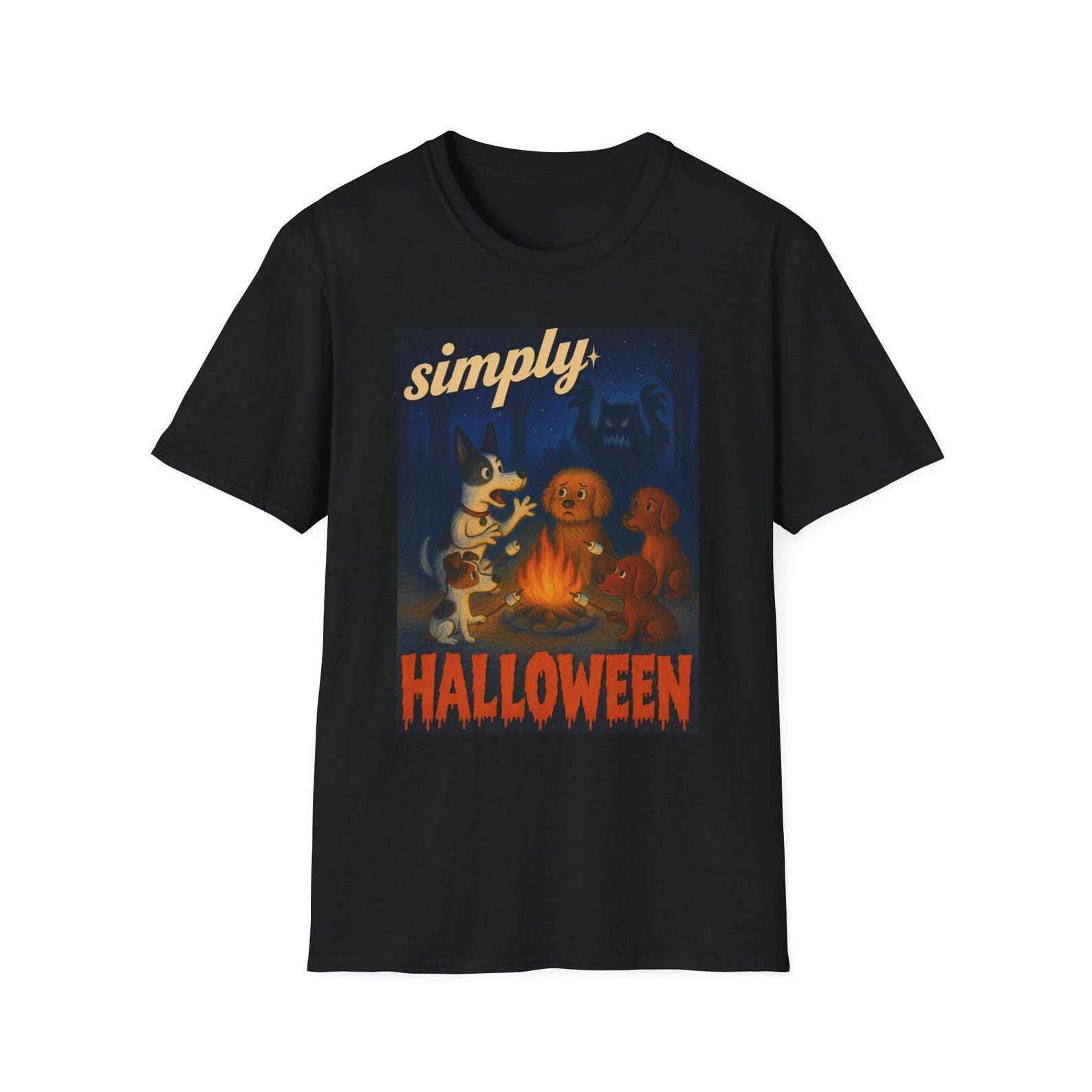Simply Halloween T-Shirt | Retro Cute Dogs Trick-or-Treat S