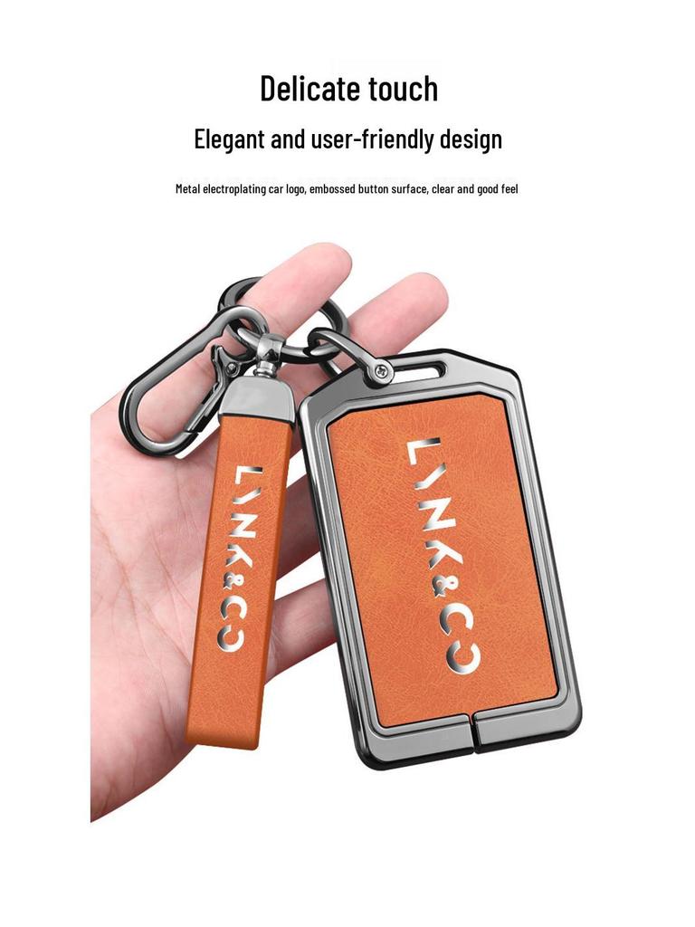 Premium Metall Schutzhülle für Lynk & Co 01 PHEV Schlüssel, Anti-Fall Schale mit Schnallenverschluss für Männer und Frauen