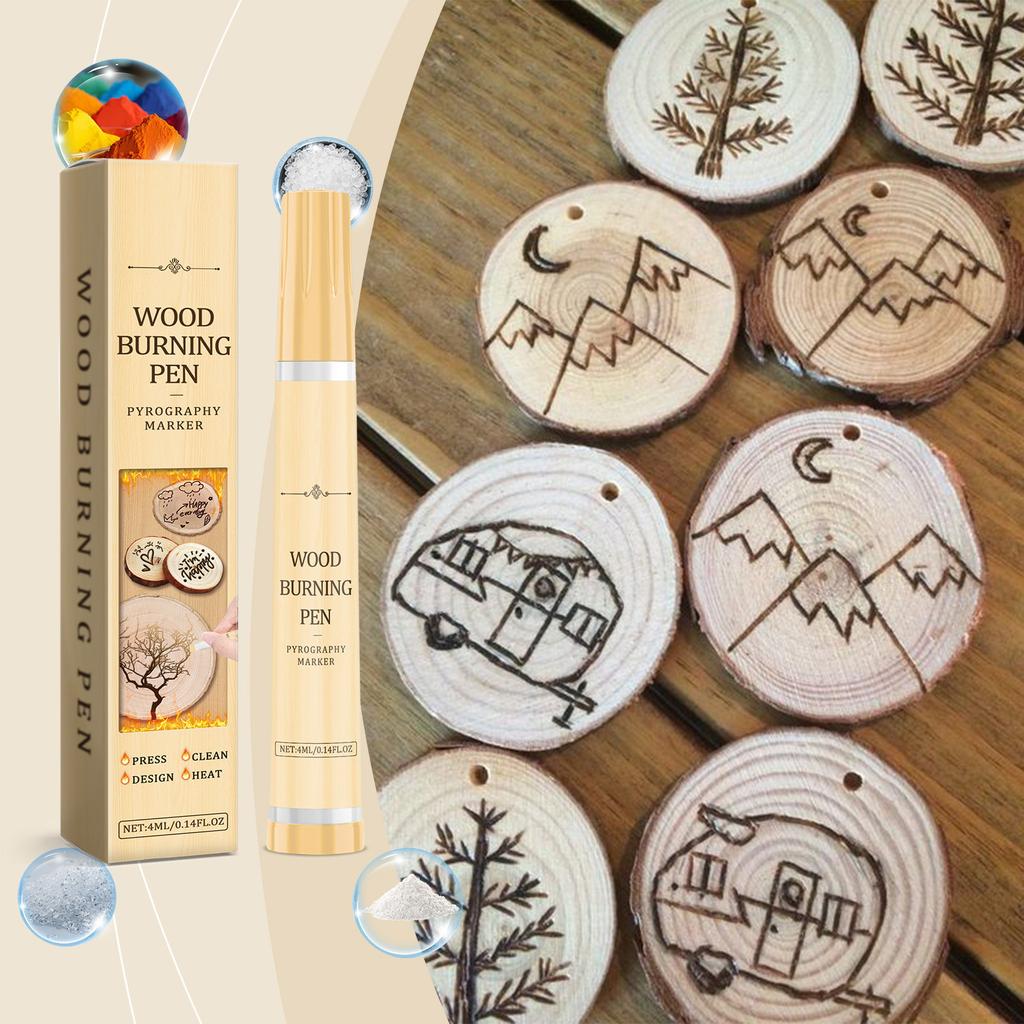 Wood Burn Marking Pen, Wooden , Leather Handmade DIY Design, Burning Burn Brush 4ml