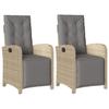 VidaXL Chaises inclinables de jardin lot de 2 avec repose-pied rotin 365197