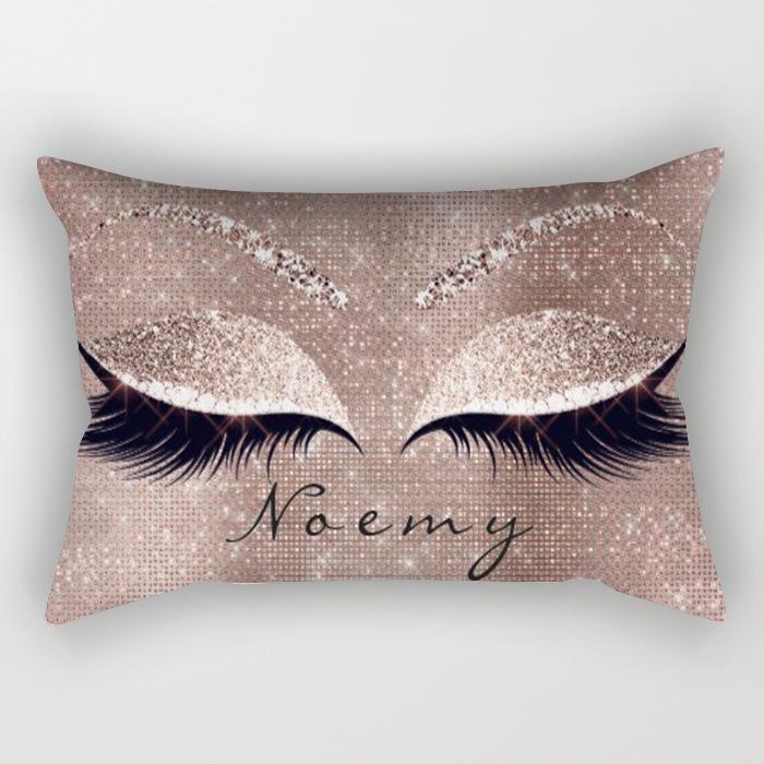 Eyelash Pillow Case European and American Fashion Sleep Waist Pillow Case Living Room Sofa Cushion Pillow Core