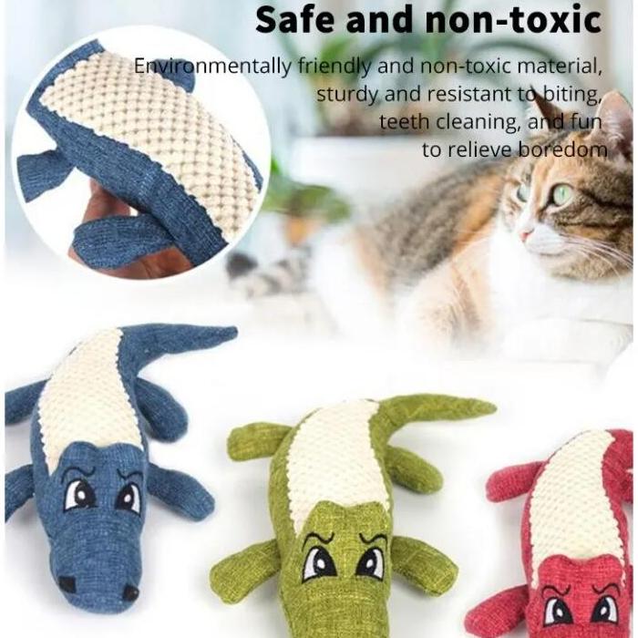 Pet Chew Toys Interactive Cartoon Animal Plush Alligator Shape Dog Sound Toy Gnawing Grinding Teeth Training Supplies