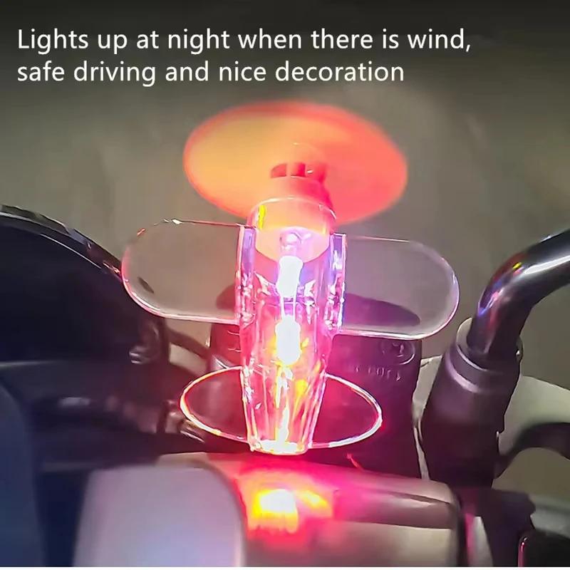 Auto Drehbar Flugzeug Windbetrieben Kleine LED-Licht Deko Autostyling Ornamente Fahrräder Motorrad Fahrrad Dekorationen
