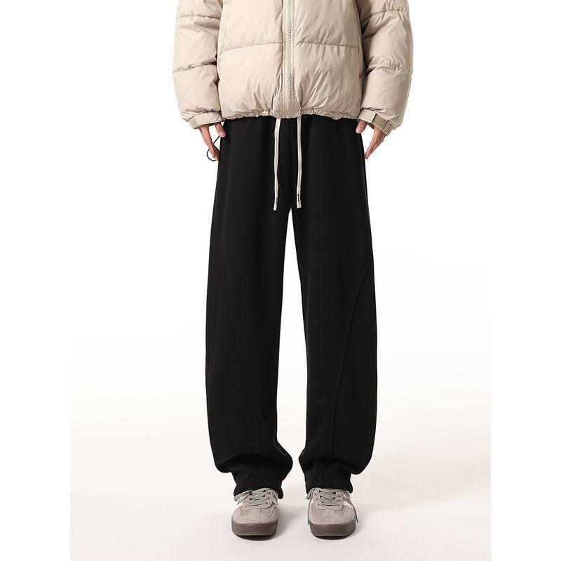 51 Hip-hop Winter Fleece-lined Thickened Casual Trousers Boys Retro American Machete Pants Loose Sports Wide Leg Sweatpants
