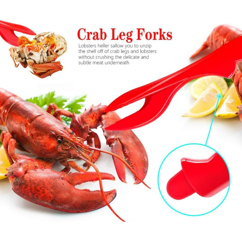 Crab Leg Crackers and Tools - Lobster Crackers and Picks Set Shellfish Crab Claw Cracker Stainless Steel Seafood Crackers & Forks - lobster tools