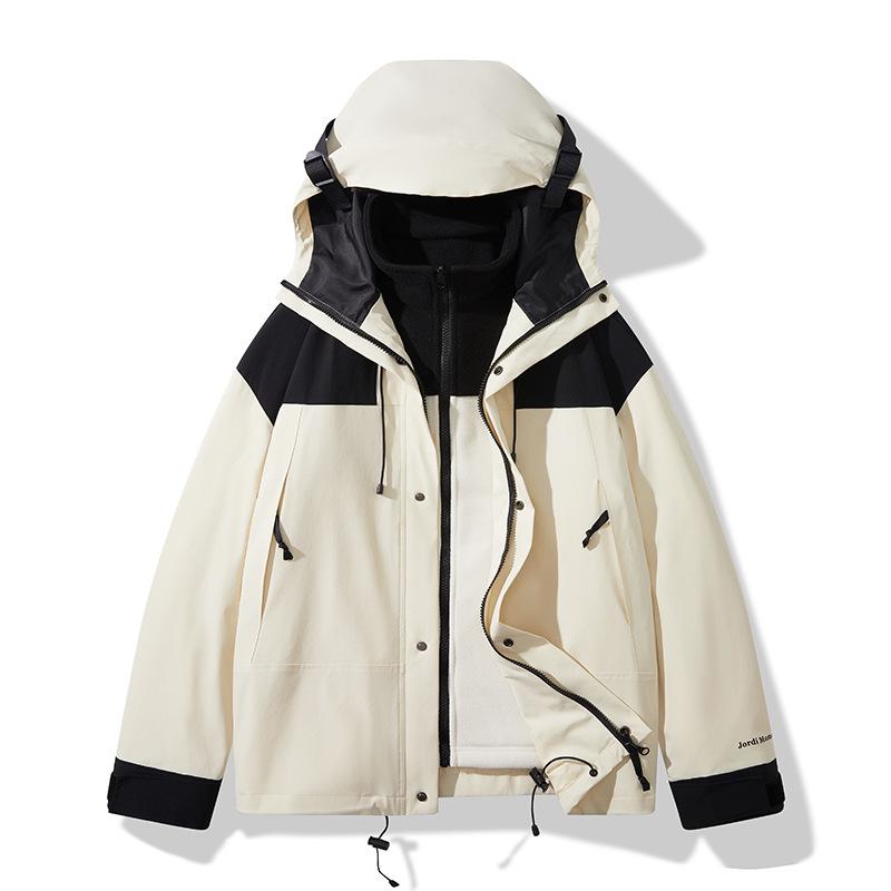 LOGO Outdoor Use Three-in-one Jacket Couples Spring and Autumn Mountaineering Suit Men and Women Three-proof Hooded Jacket