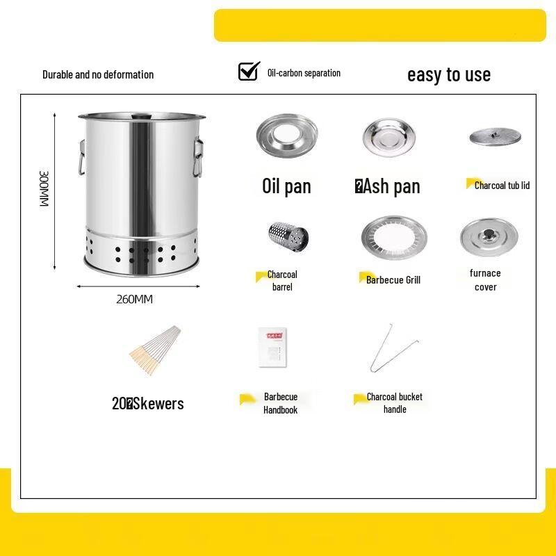 ZISIZ Home Outdoor Stainless Steel Pellet BBQ Grill