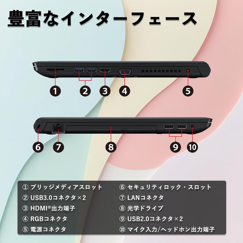 Used Toshiba Dynabook B65 Laptop Intel Core i5 5200U Windows 11 Widescreen Japanese Keyboard Wireless LAN Bluetooth Support DVD Drive Office 2019