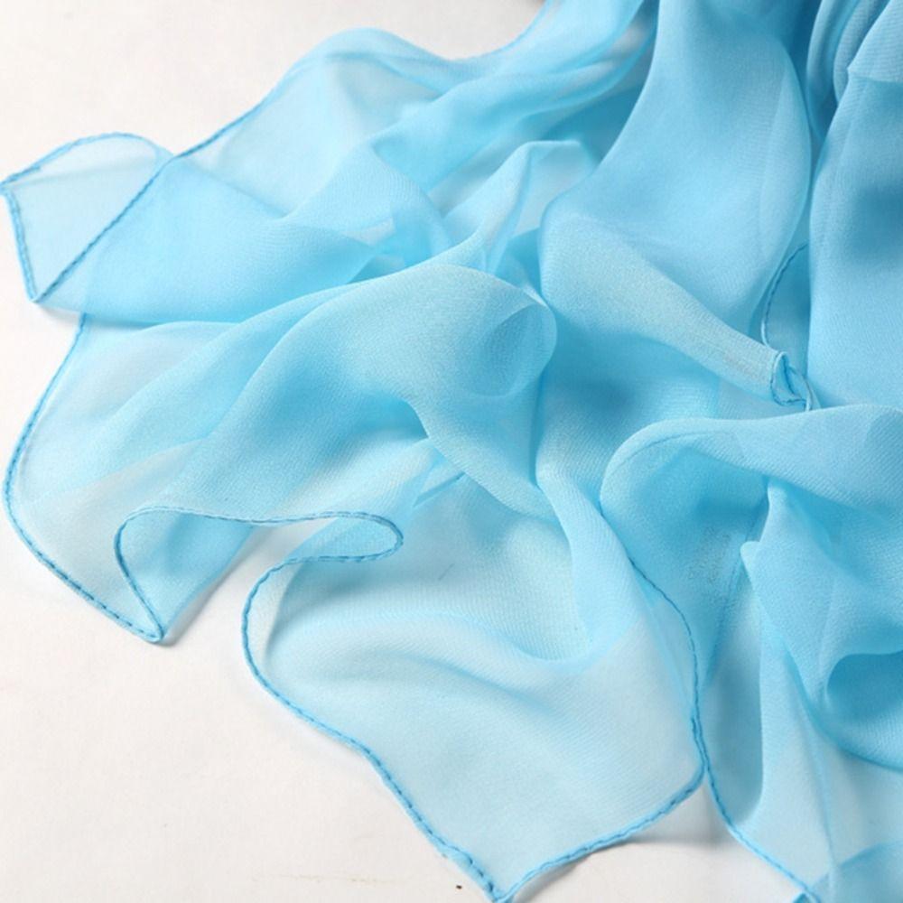 Solid Color Long Shawls and Wraps Chiffon Beach Sunscreen Hijab Elegant Women Scarf
