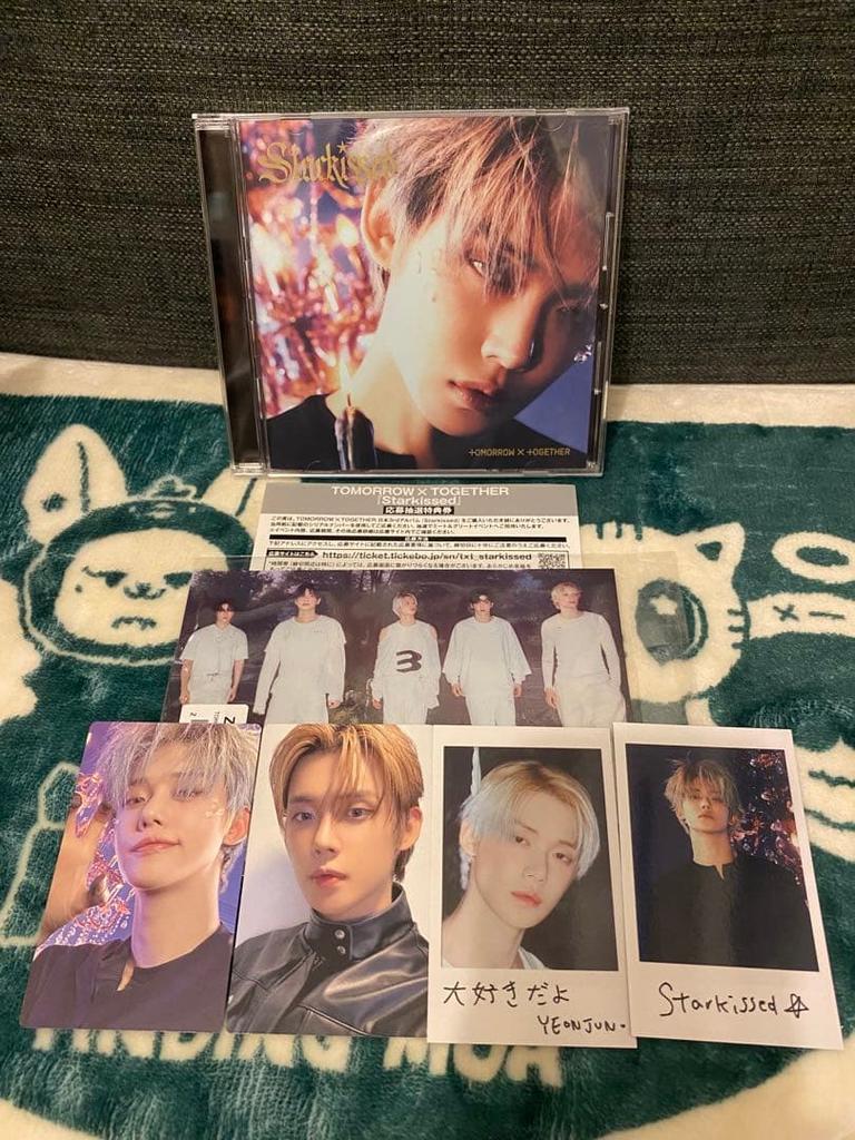 [USED] Txt Starkissed CD Yeonjun Bonus Postcards and Trading Cards with Serial Number