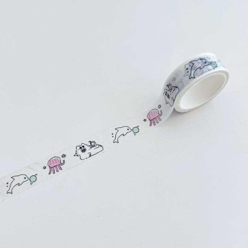 15mmx5m Cartoon Cat Washi Tape Cute Decorative Adhesive Tape for DIY Scrapbooking Journal Stationery