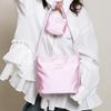 2026 Spring Korean Satin Bucket Bag, Candy Color Shiny Silver Underarm Handbag for Women