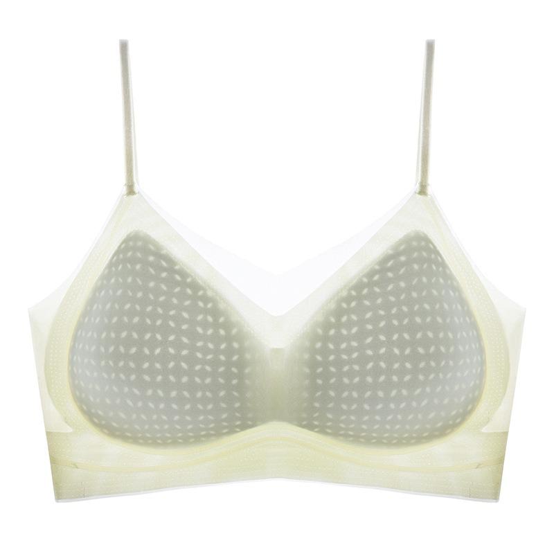 Ultra-thin Underwear - Summer Lightweight Women's Gathering Anti-sag Bra with Adjustable Breasts and Invisible Ice-silk Jelly Bra.
