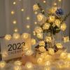 LED Lichterketten: Leuchtend rosa Rosen - Romantische Raumdekoration für Innen