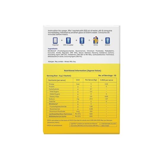 Dr. Morepen LightLife Pre-Meal Nutrition Mix | Controls Appetite & Reduces Cravings | For Men & Women | 60 Sachets | Lemon Flavors