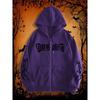 Men's Gothic Dark Printed Zipper Hoodie, a Fashionable Street Style Zipper Hoodie Suitable for Casual Occasions