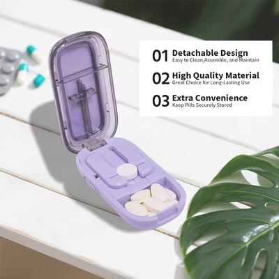 Newest Pill Cutter Splitter Portable Precise Adjustable with Hidden Sharp Blade for Multiple Pills Medicine Drug Tablet Divider