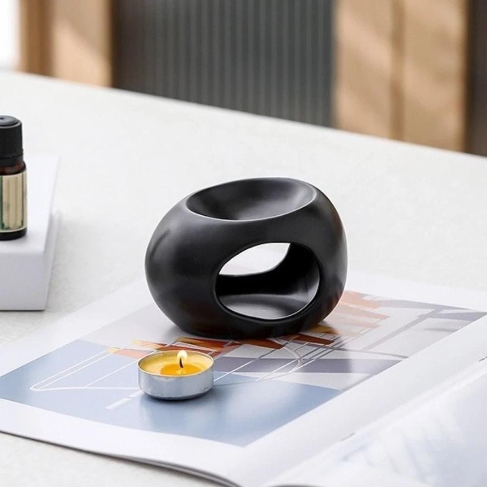 Minimalist Essential Oil Burner Ceramic Aromatherapy Burner Candle Heating Holder  Yoga Studio