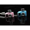 Simulation Camera Keychain with LED Light and Sound 5cm Beaded Chain Pendant for Night Visibility and Interactive Play