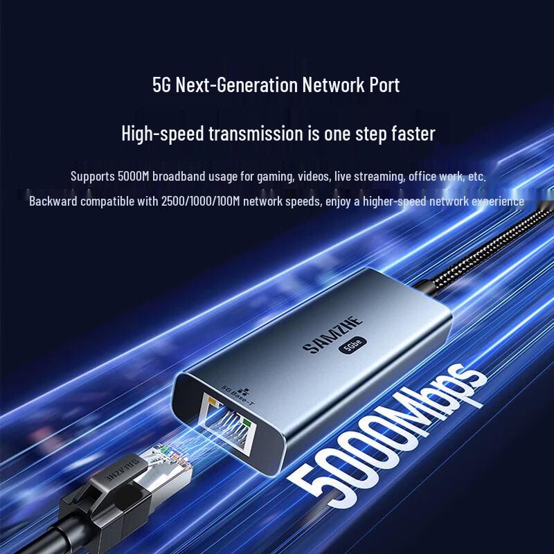 SAMZHE CRX05 USB-C to 5GbE Ethernet Adapter