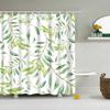 Tropical Green Plant Palm Leaves Bathroom Accessories Set Shower Curtain Bathroom Curtains Waterproof Polyester with Hooks