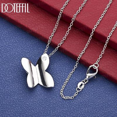 925er Sterlingsilber Modeschmuck Schmetterling Anhänger Halskette
