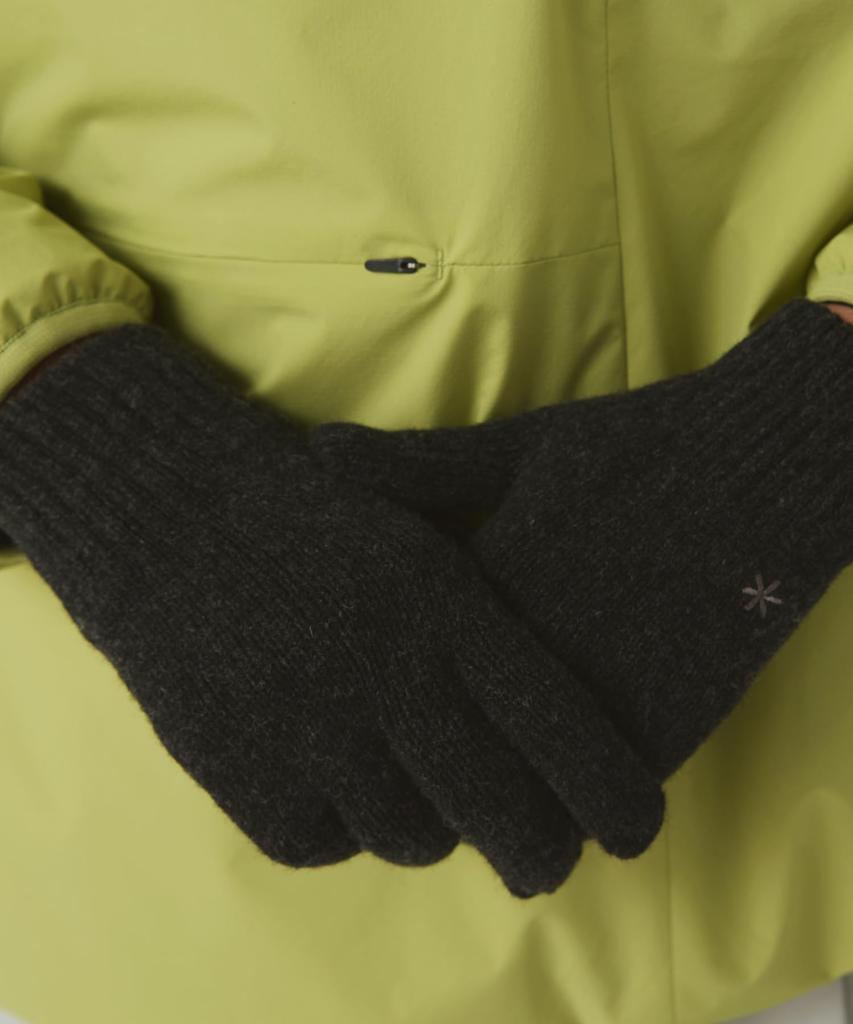 Snow Peak Washable Wool Knit Gloves and Size 1 AC-25AU025, Men's Women's, Charcoal,