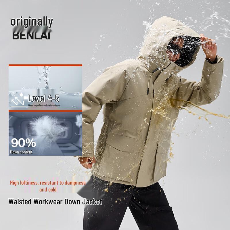 

BENLAI Women s Water-Repellent Hooded 90% Down Utility Puffer Jacket XL