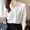 Women's Versatile Long Sleeve Professional Shirt - High-end White, 2024 Spring/Autumn Collection