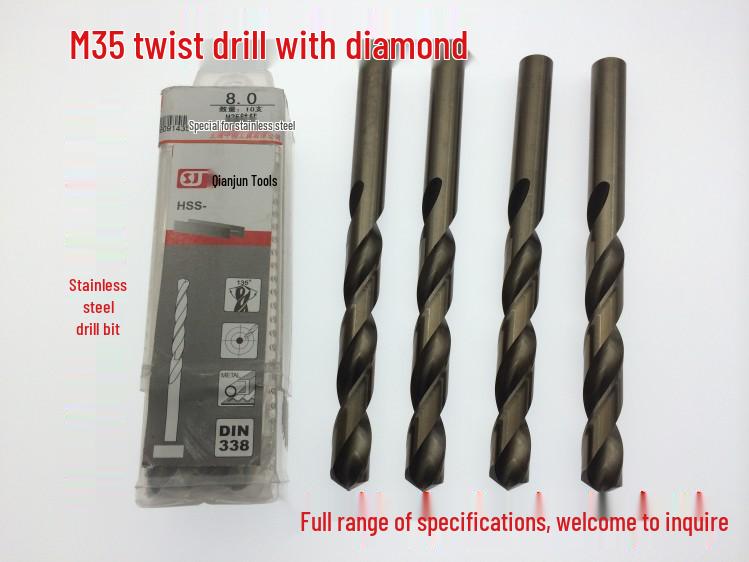 M35 Cobalt Twist Drill Bit: Straight Shank for Stainless Steel