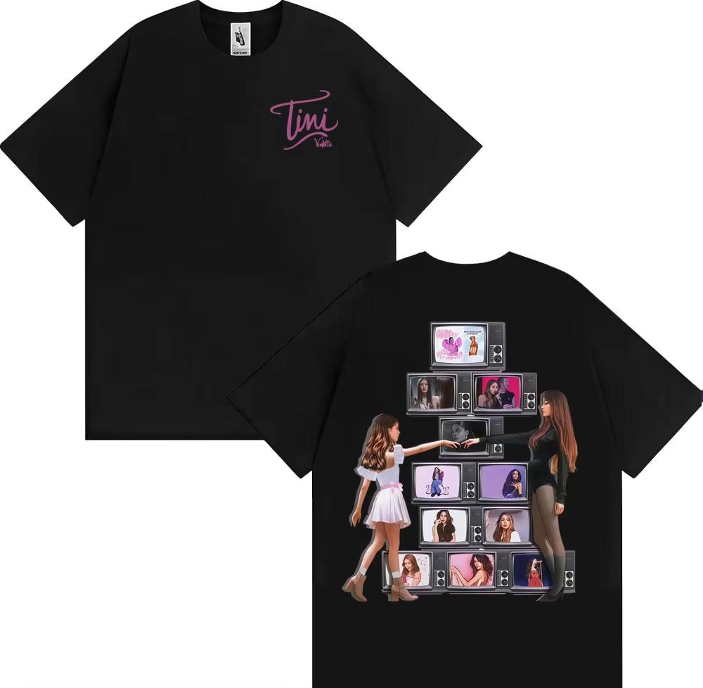

Singer TINI STOESSEL La Triple T Futtura 2026 Tour Merch T Shirts Unisex Harajuku Hip Hop Cotton New Summer Tshirt Tops Streetwear S
