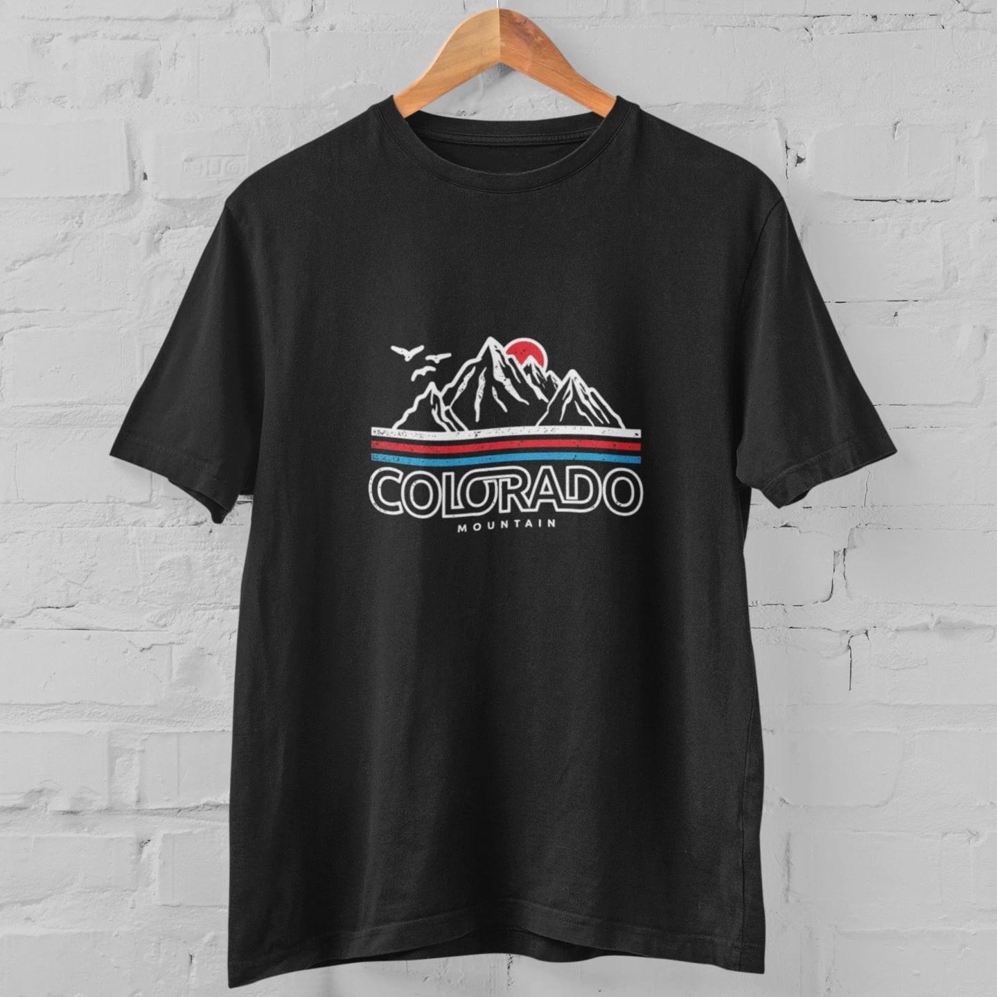 Colorado Mountain T Shirt Vintage Retro Rocky Mountains Hiking Outdoor Travel S