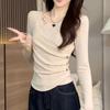 Autumn Chic Hollow-Out Irregular Slimming Long Sleeve T-shirt