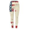 Damen Casual Fashion Outdoor Unabhängigkeitstag Bedruckte Slim Elastische Yogahose Cropped Hose