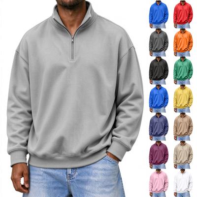 Men's Half-Zip Mock Neck Sweatshirt, Drop Shoulder Casual Long Sleeve Pullover for Everyday Wear